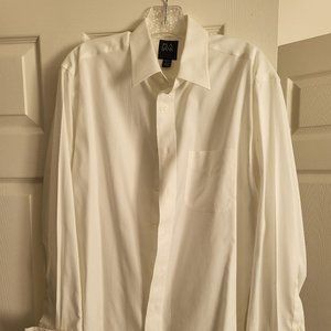 Joseph A Bank White Button up Dress Shirt, Size 15-34